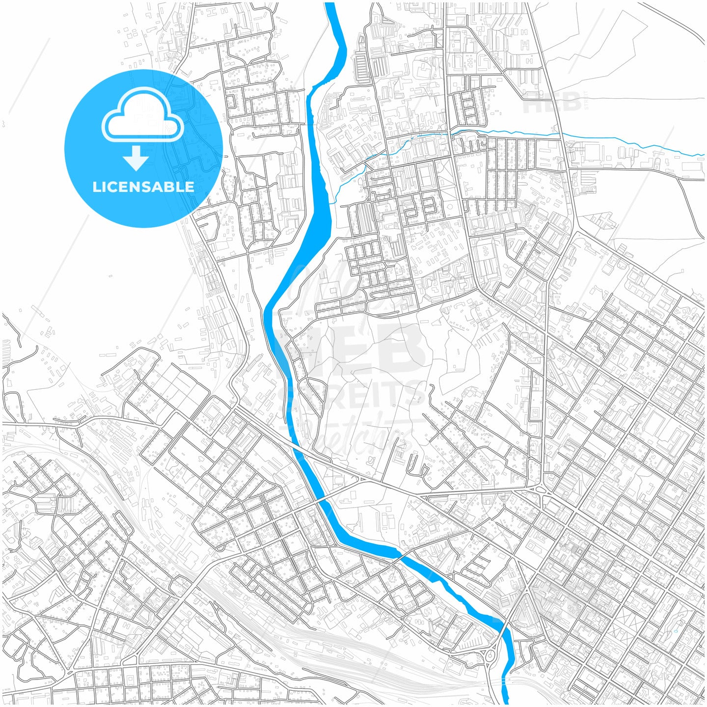 Chita, Zabaykalsky Krai, Russia, city map with high quality roads.