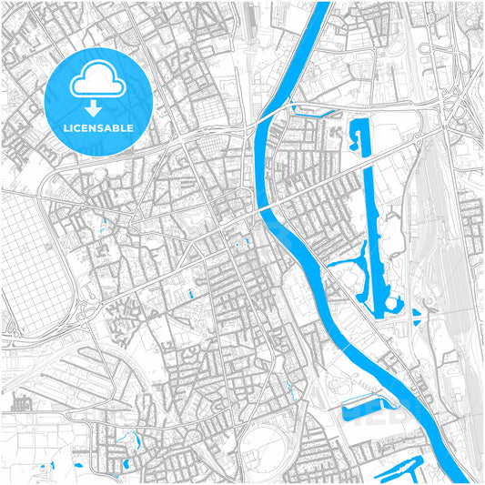 Choisy-le-Roi, Val-de-Marne, France, city map with high quality roads.