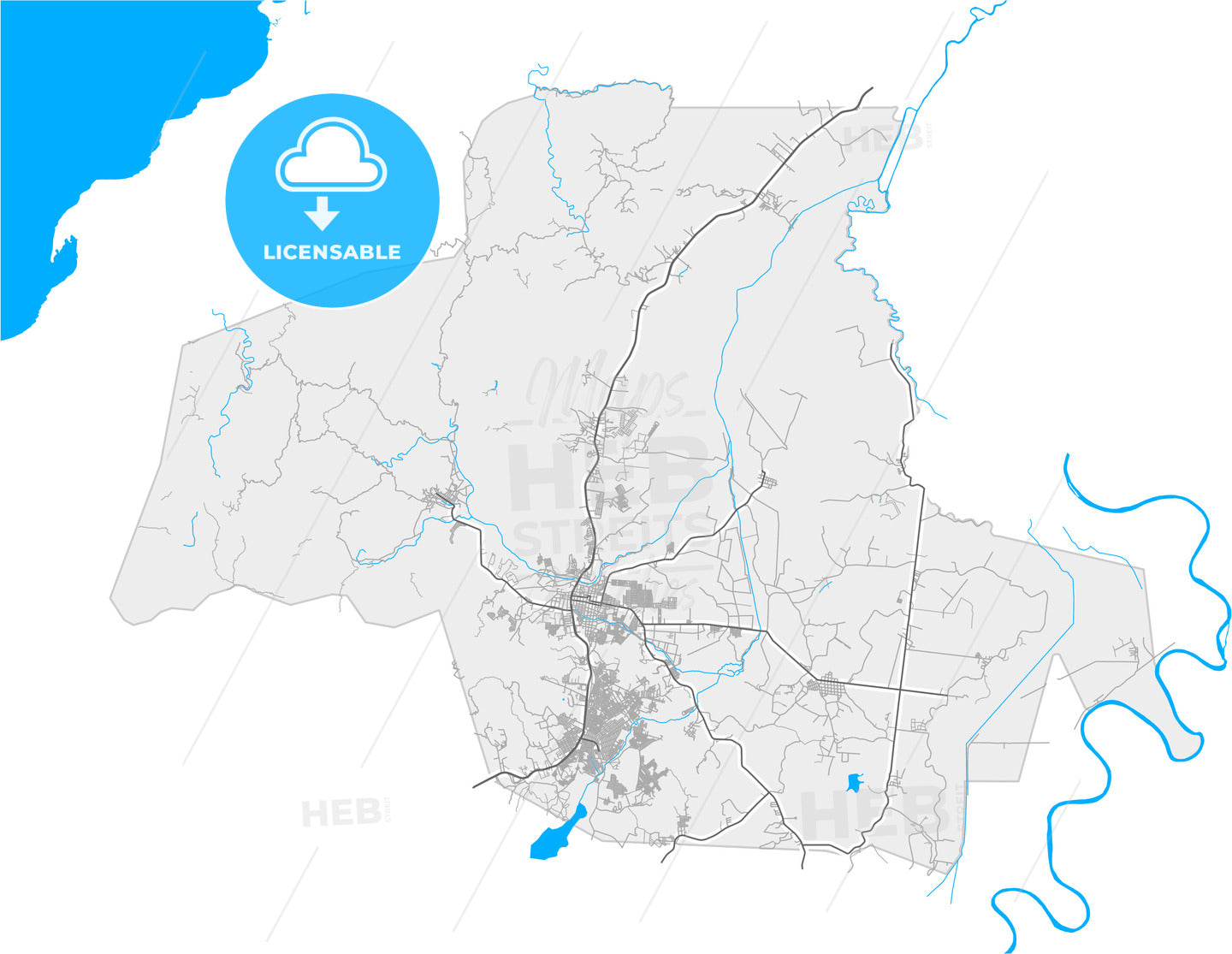Choloma, Cortés, Honduras, high quality vector map