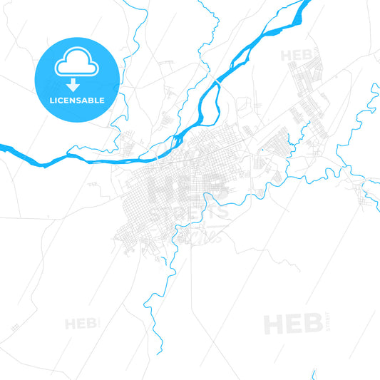 Choluteca, Honduras PDF vector map with water in focus
