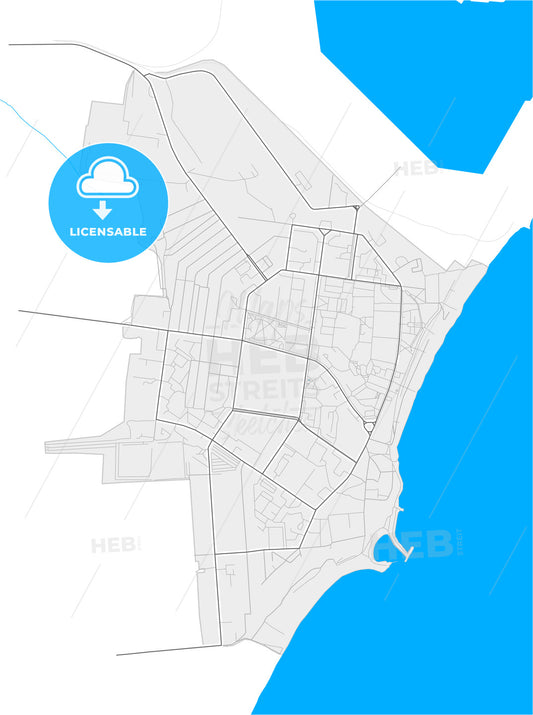 Chornomorsk, Odessa Oblast, Ukraine, high quality vector map