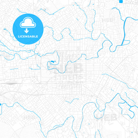 Christchurch, New Zealand PDF vector map with water in focus