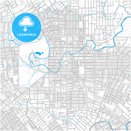Christchurch, New Zealand, city map with high quality roads.
