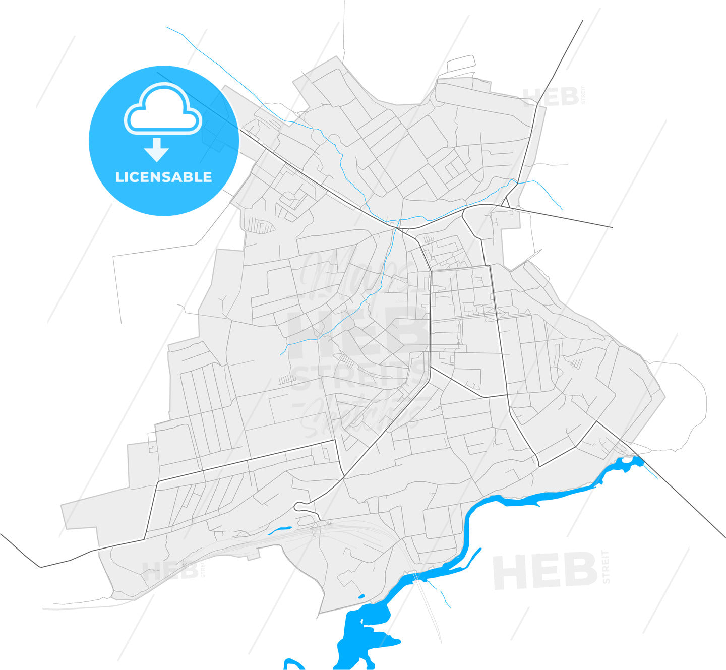 Chuhuiv, Kharkiv Oblast, Ukraine, high quality vector map