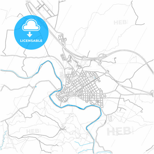 Cieza, Murcia, Spain, city map with high quality roads.