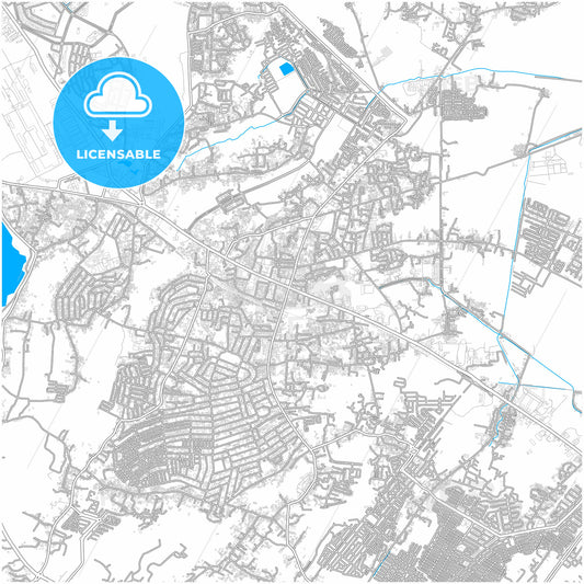 Cilegon, Banten, Indonesia, city map with high quality roads.