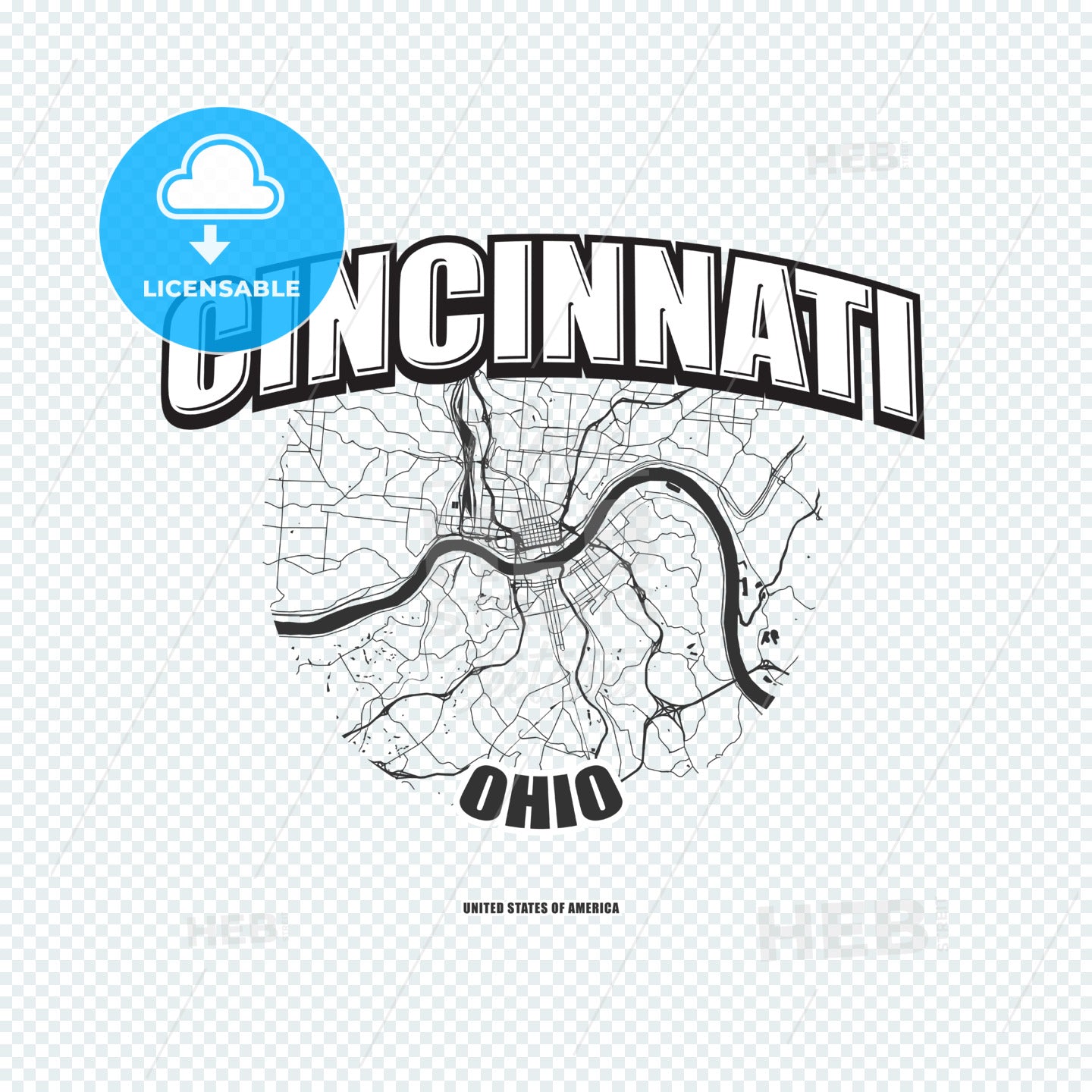 Cincinnati, Ohio, logo artwork – instant download