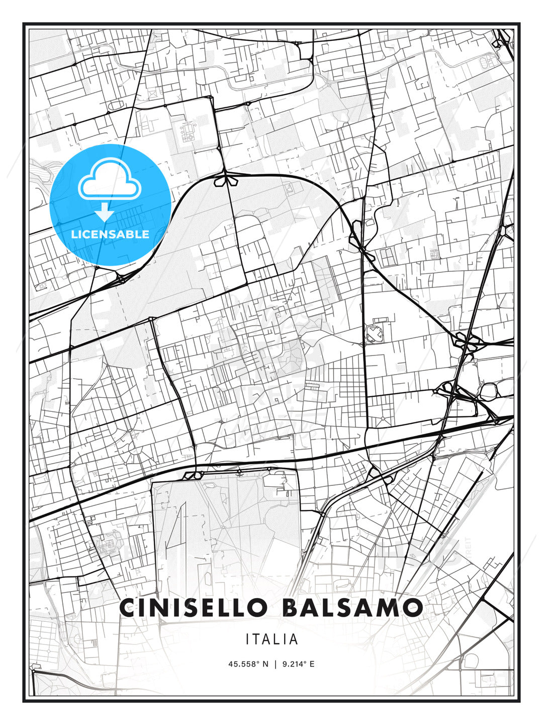 Cinisello Balsamo, Italy, Modern Print Template in Various Formats - HEBSTREITS Sketches
