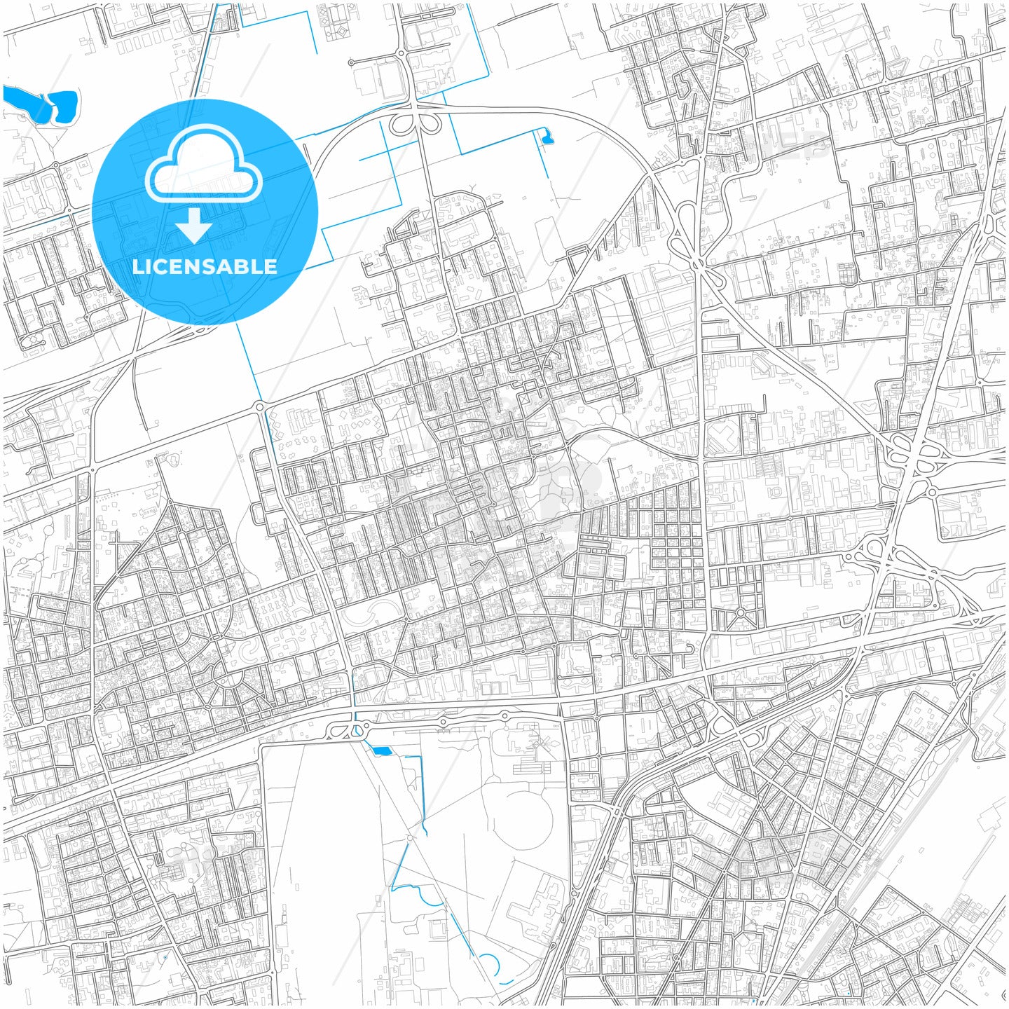 Cinisello Balsamo, Lombardy, Italy, city map with high quality roads.