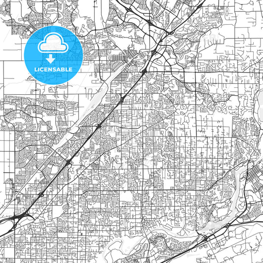 Citrus Heights, California - Area Map - Light