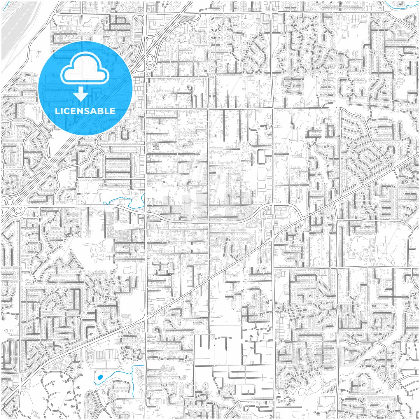 Citrus Heights, California, United States, city map with high quality roads.