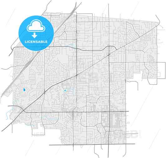 Citrus Heights, California, United States, high quality vector map