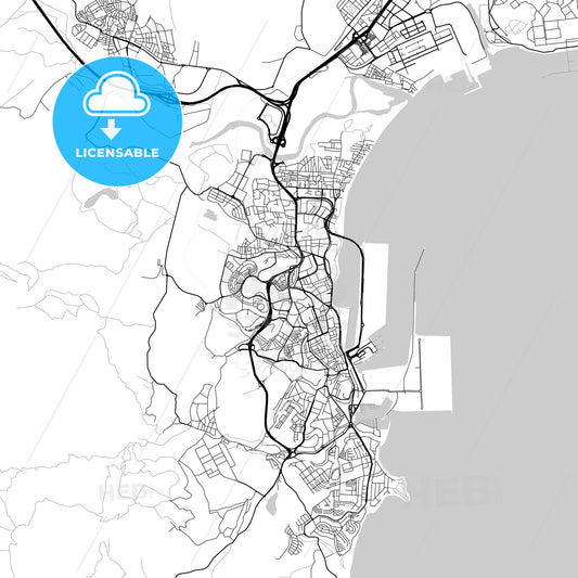 City map of Algeciras–La Línea, Spain, light version