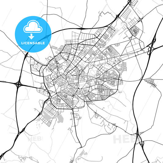 City map of Jerez de la Frontera, Spain, light version