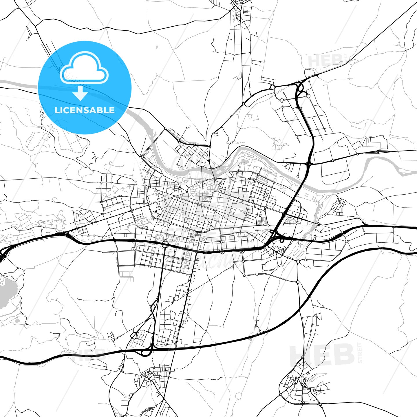 City map of Logroño, Spain, light version