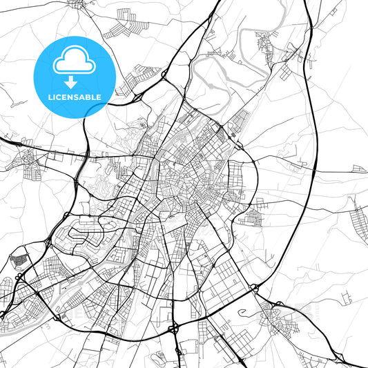 City map of Valladolid, Spain, light version