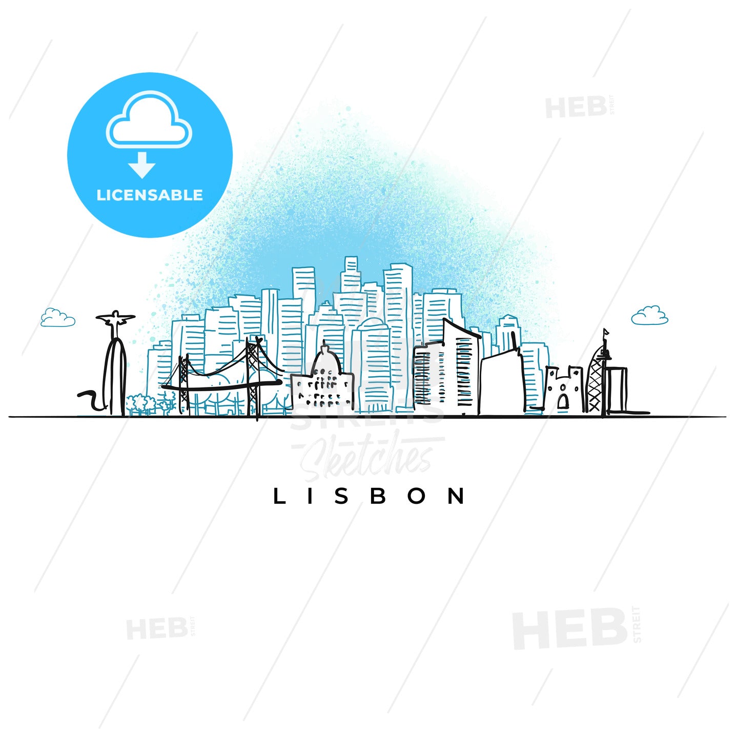 City skyline of Lisbon, Portugal – instant download
