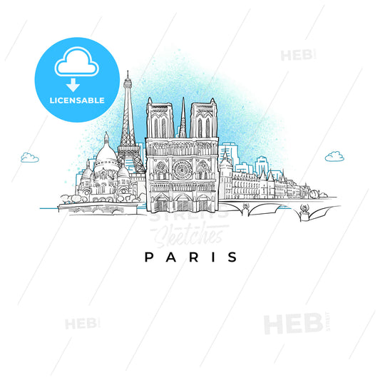 City skyline of Paris, France – instant download