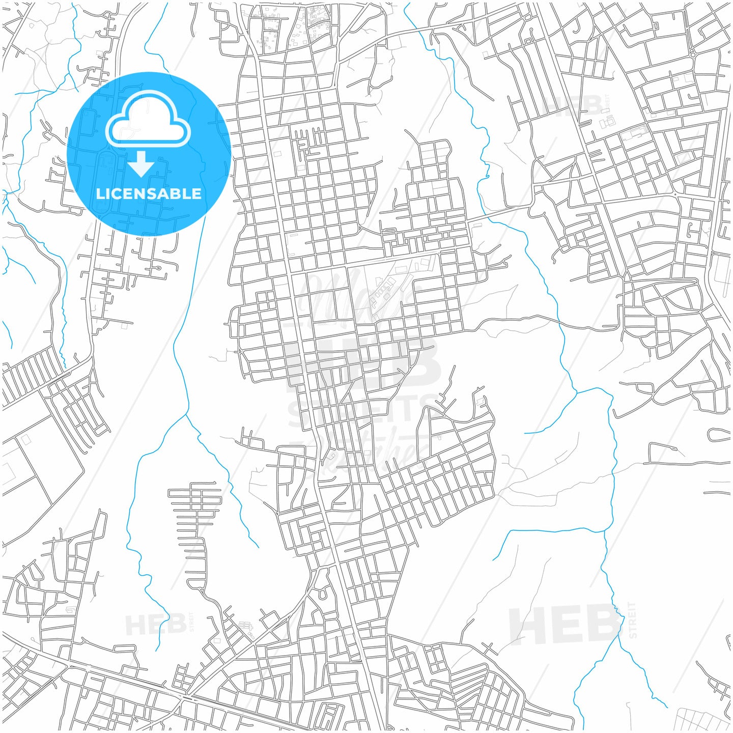 Ciudad Bolivar, Venezuela, city map with high quality roads.