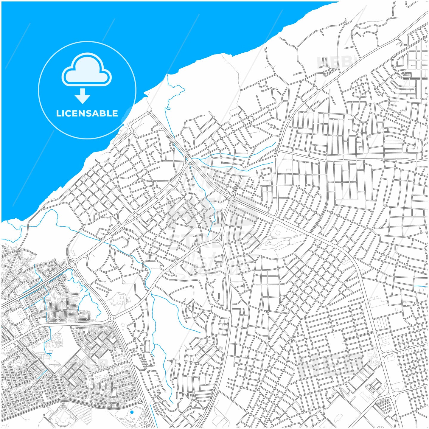 Ciudad Guayana, Venezuela, city map with high quality roads.