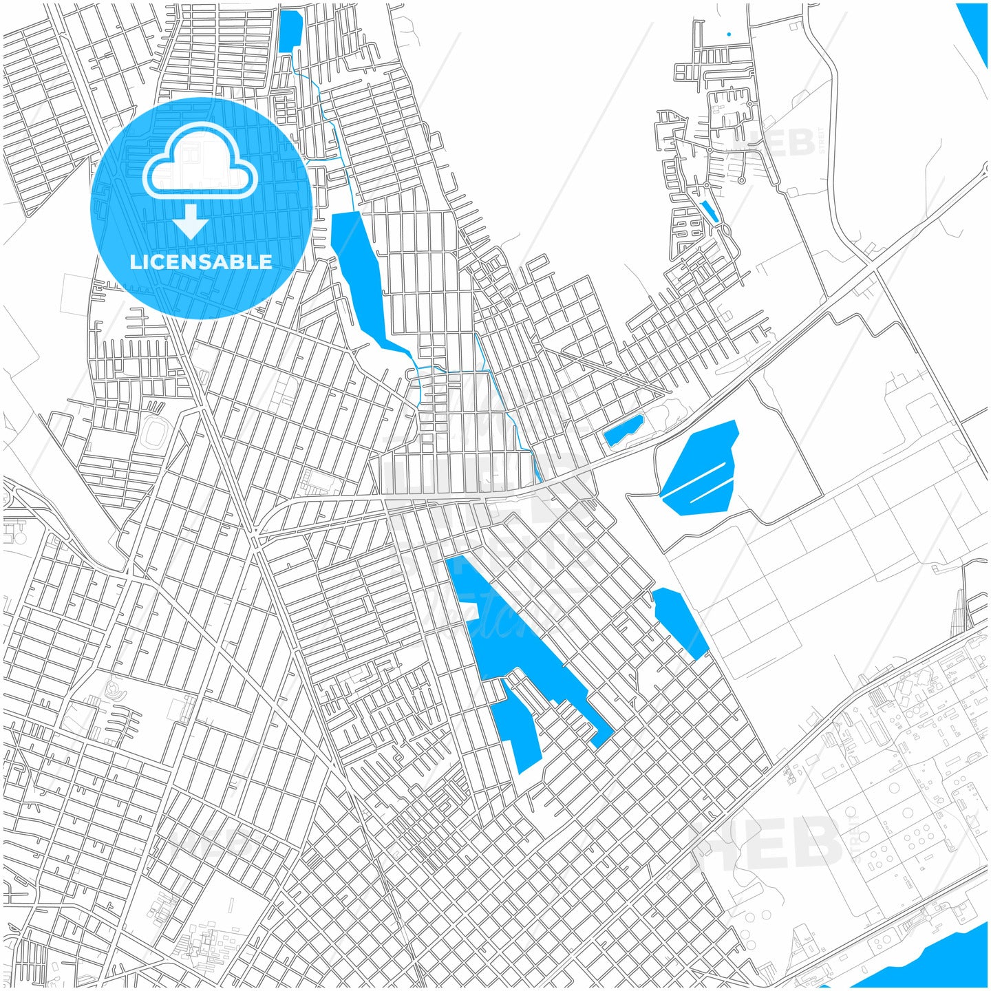 Ciudad Madero, Tamaulipas, Mexico, city map with high quality roads.