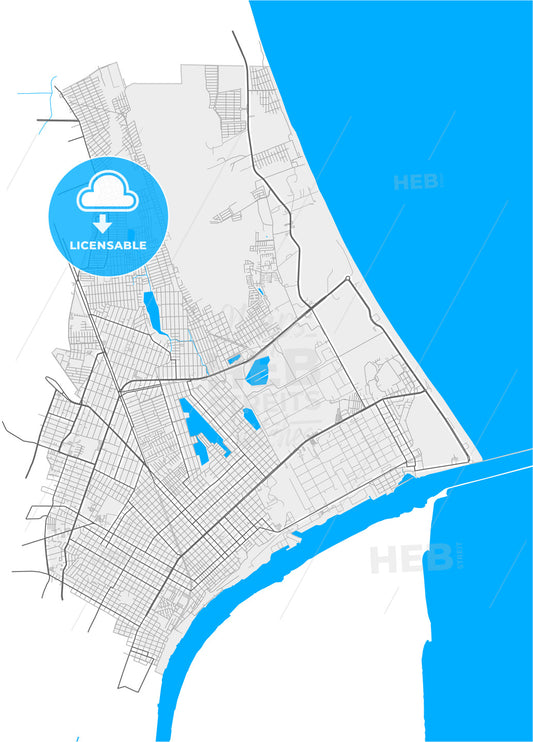 Ciudad Madero, Tamaulipas, Mexico, high quality vector map