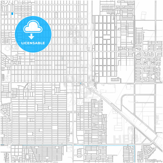 Ciudad Obregón, Sonora, Mexico, city map with high quality roads.