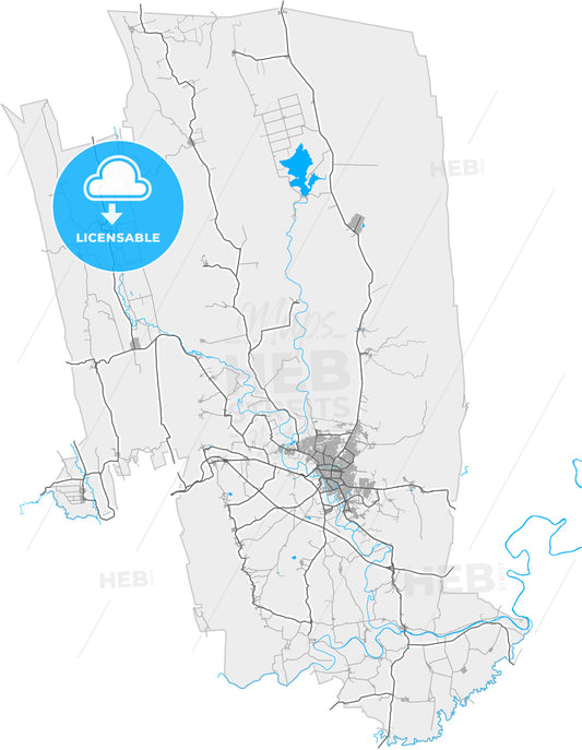 Ciudad Valles, San Luis Potosí, Mexico, high quality vector map