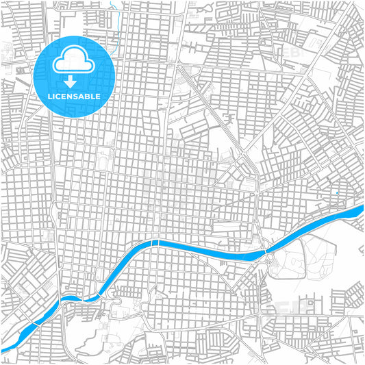 Ciudad Victoria, Tamaulipas, Mexico, city map with high quality roads.