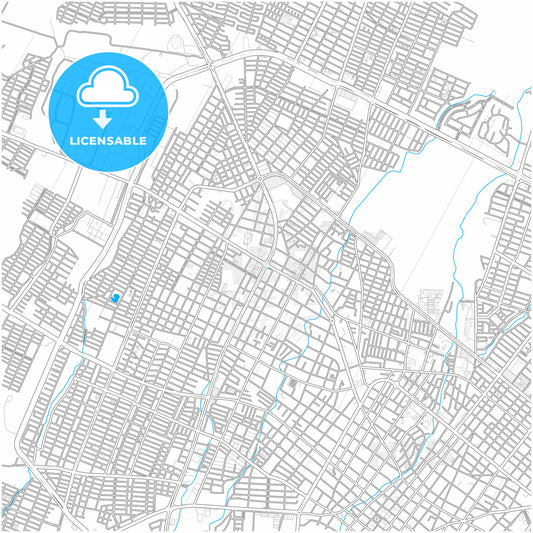 Ciudad de Villa de Álvarez, Colima, Mexico, city map with high quality roads.