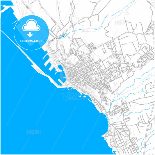 Civitavecchia, Lazio, Italy, city map with high quality roads.