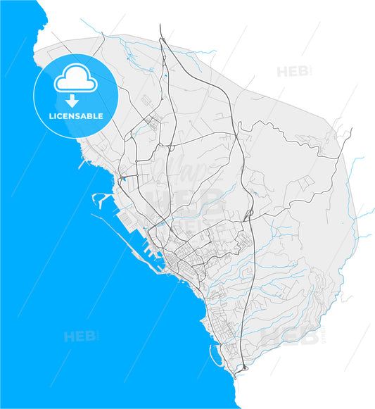 Civitavecchia, Lazio, Italy, high quality vector map