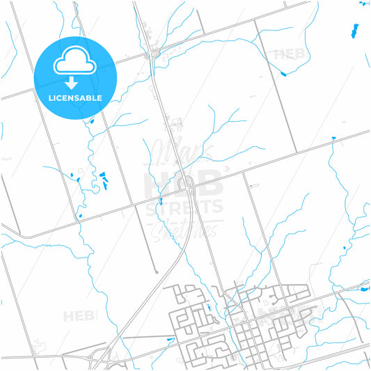 Clarington, Ontario, Canada, city map with high quality roads.