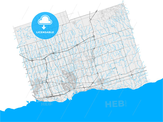 Clarington, Ontario, Canada, high quality vector map