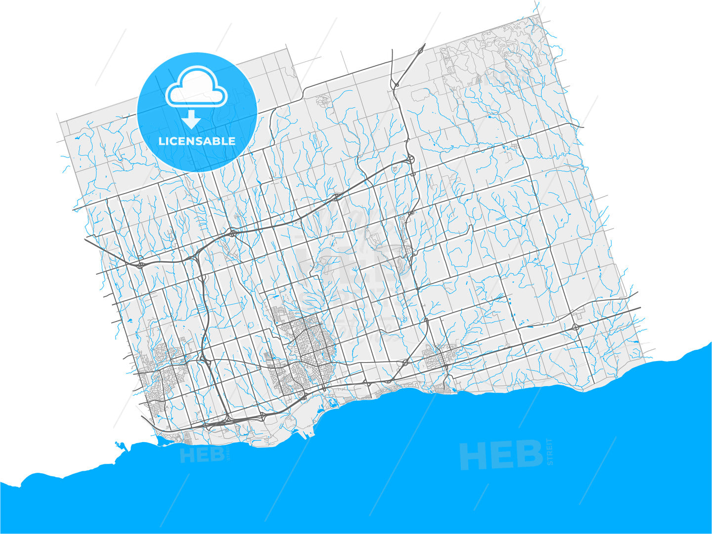 Clarington, Ontario, Canada, high quality vector map