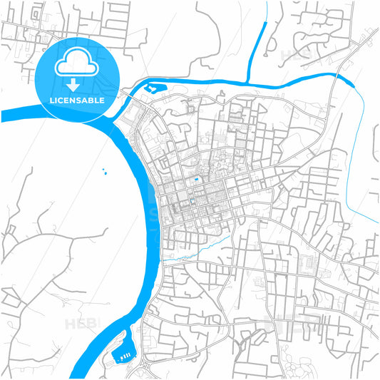Clarksville, Tennessee, United States, city map with high quality roads.