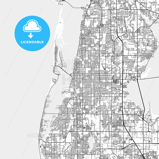 Clearwater, Florida - Area Map - Light