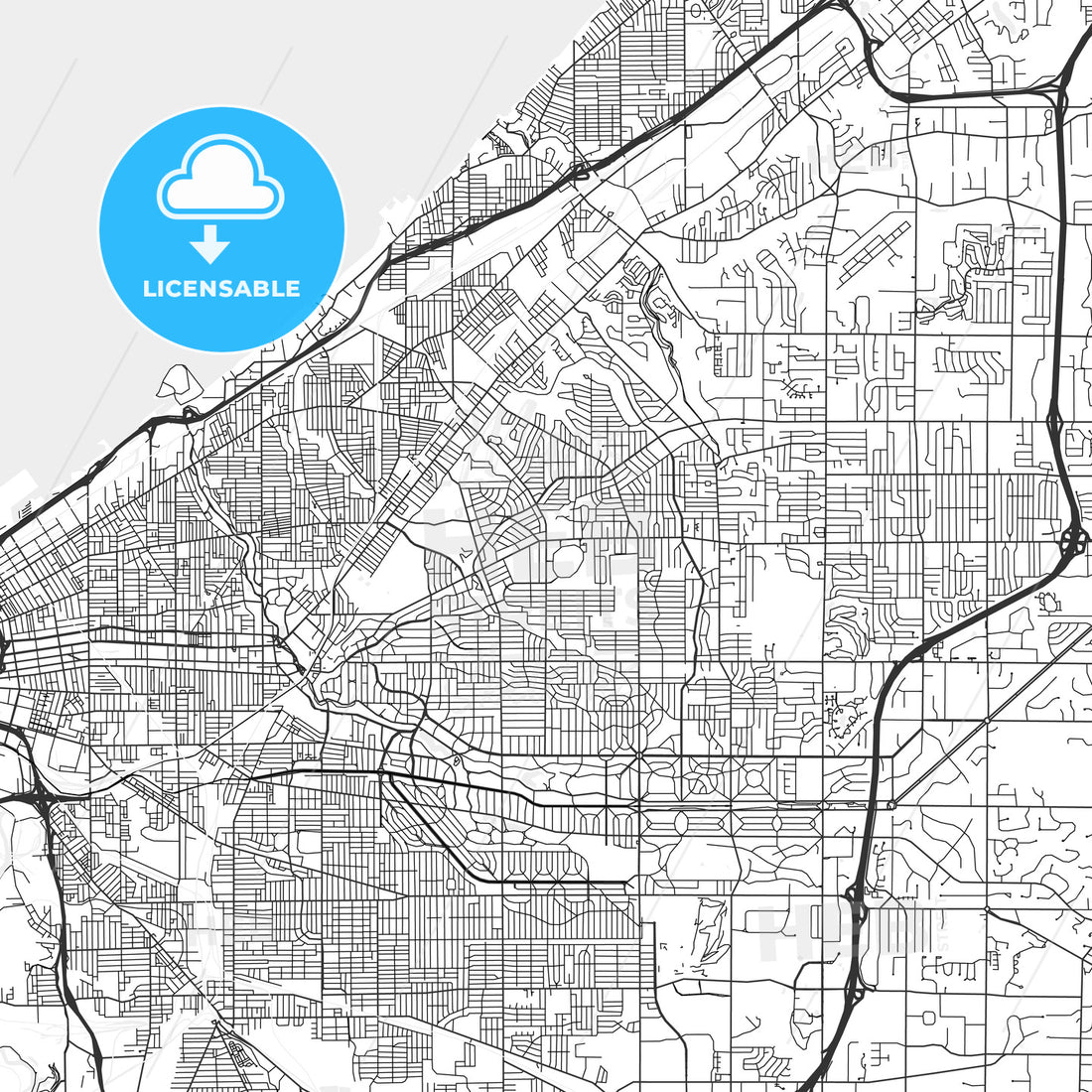 Cleveland Heights, Ohio - Area Map - Light - HEBSTREITS