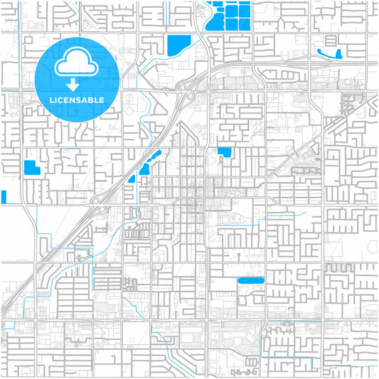 Clovis, California, United States, city map with high quality roads.