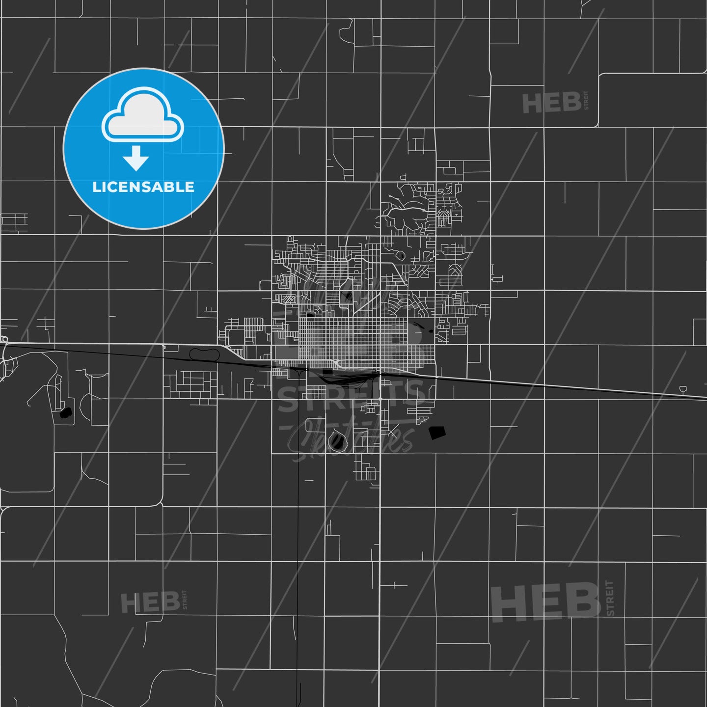 Clovis, New Mexico - Area Map - Dark