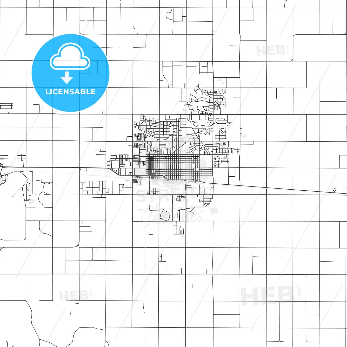 Clovis, New Mexico - Area Map - Light