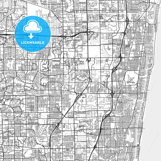 Coconut Creek, Florida - Area Map - Light