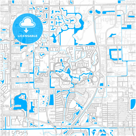 Coconut Creek, Florida, United States, city map with high quality roads.