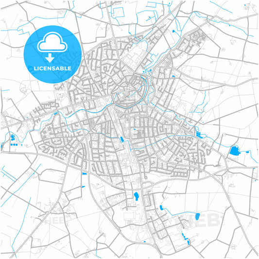 Coesfeld, North Rhine-Westphalia, Germany, city map with high quality roads.