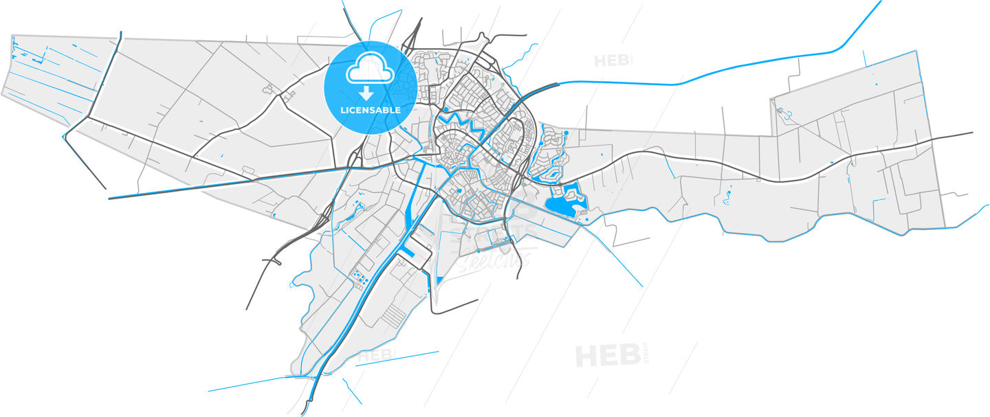Coevorden, Drenthe, Netherlands, high quality vector map
