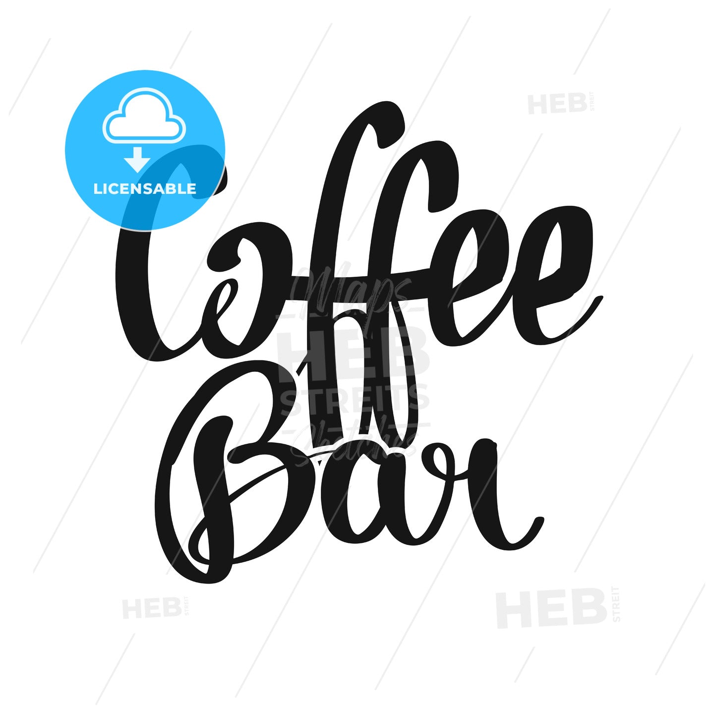 Coffee Bar handwritten lettering – instant download