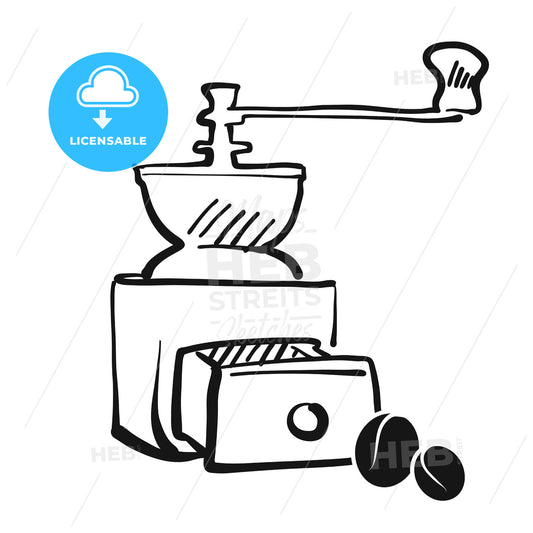 Coffee grinder hand drawing – instant download