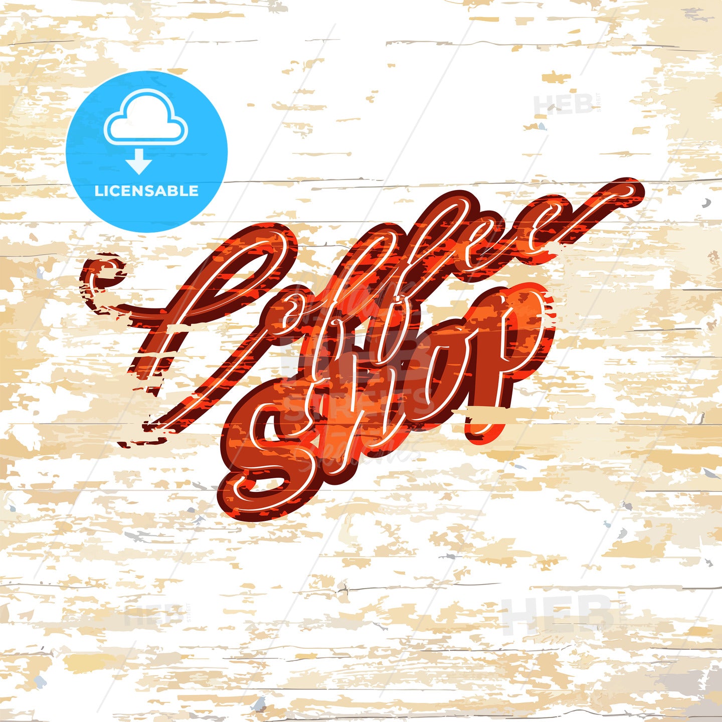 Coffee shop lettering on wooden background – instant download