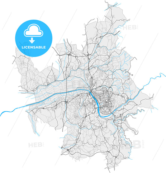 Coimbra, Coimbra, Portugal, high quality vector map
