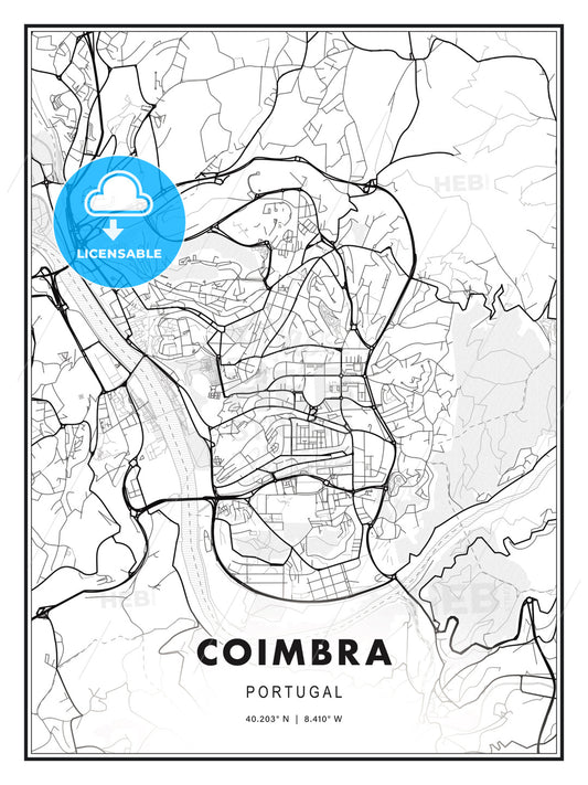 Coimbra, Portugal, Modern Print Template in Various Formats - HEBSTREITS Sketches